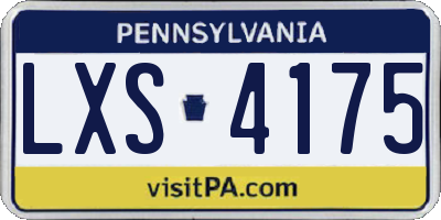 PA license plate LXS4175