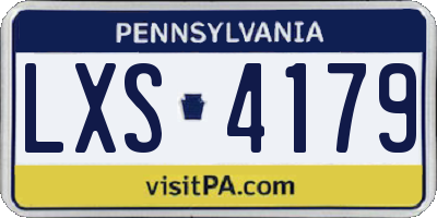 PA license plate LXS4179