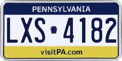 PA license plate LXS4182
