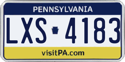 PA license plate LXS4183