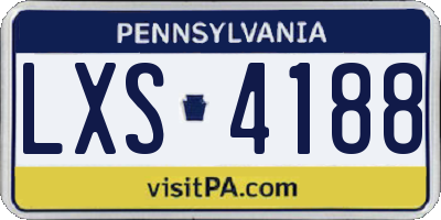 PA license plate LXS4188