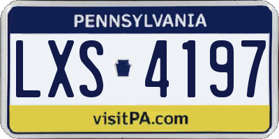 PA license plate LXS4197