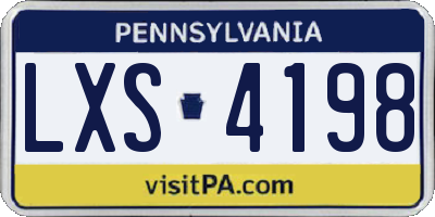PA license plate LXS4198