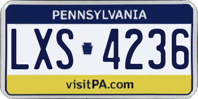 PA license plate LXS4236