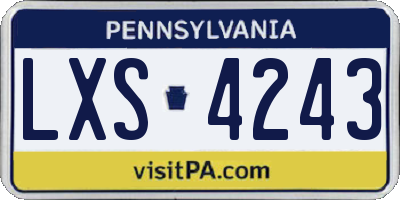 PA license plate LXS4243