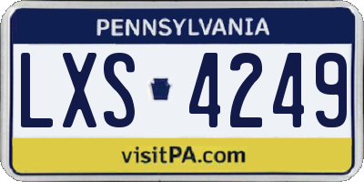 PA license plate LXS4249