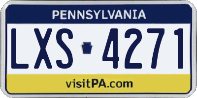 PA license plate LXS4271
