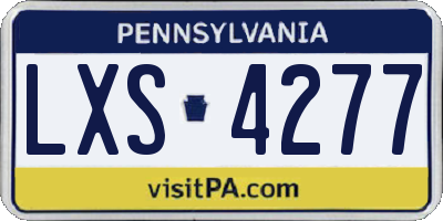 PA license plate LXS4277