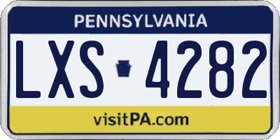 PA license plate LXS4282
