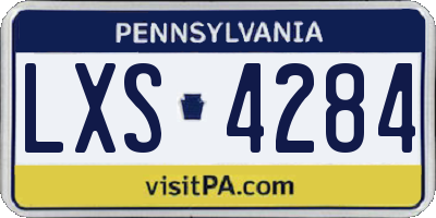 PA license plate LXS4284