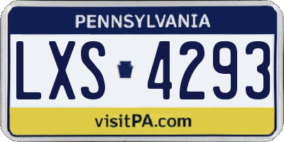 PA license plate LXS4293
