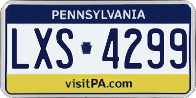 PA license plate LXS4299
