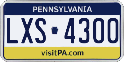 PA license plate LXS4300