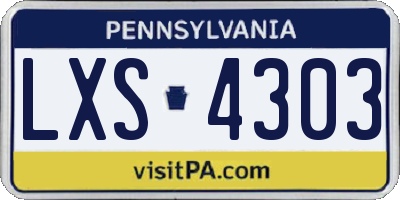 PA license plate LXS4303