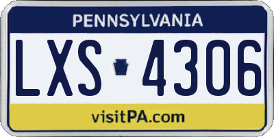 PA license plate LXS4306