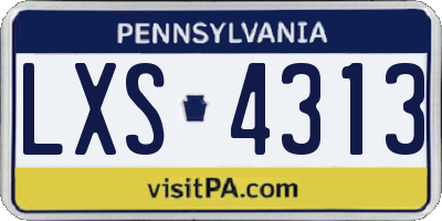 PA license plate LXS4313