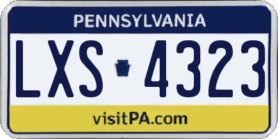 PA license plate LXS4323