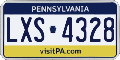 PA license plate LXS4328