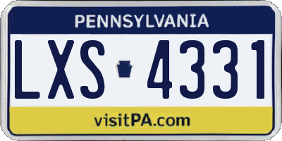 PA license plate LXS4331