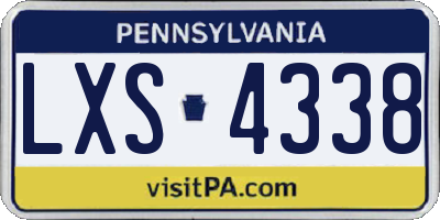PA license plate LXS4338