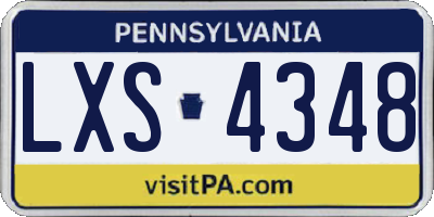 PA license plate LXS4348