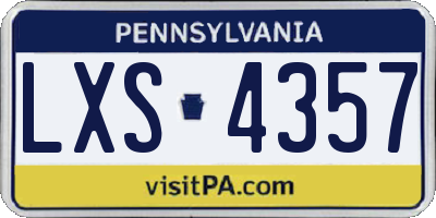 PA license plate LXS4357