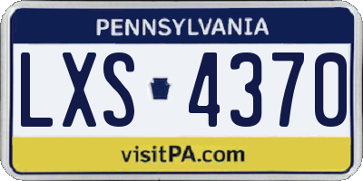 PA license plate LXS4370