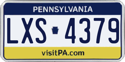 PA license plate LXS4379