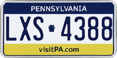 PA license plate LXS4388