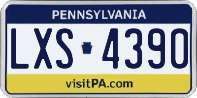 PA license plate LXS4390
