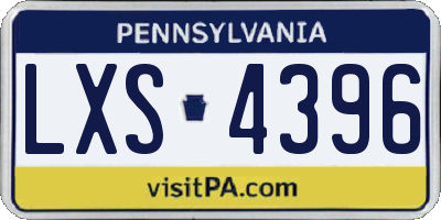 PA license plate LXS4396