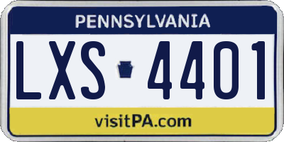 PA license plate LXS4401