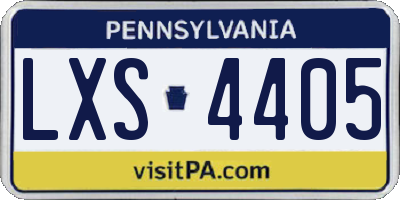 PA license plate LXS4405