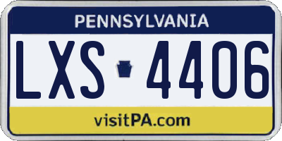 PA license plate LXS4406