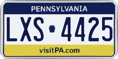 PA license plate LXS4425