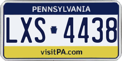 PA license plate LXS4438