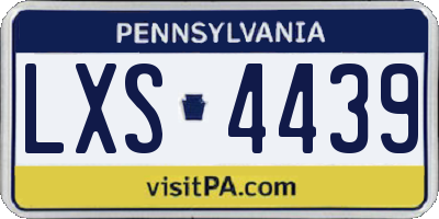 PA license plate LXS4439