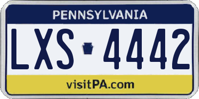 PA license plate LXS4442