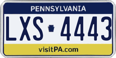 PA license plate LXS4443