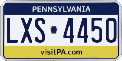 PA license plate LXS4450