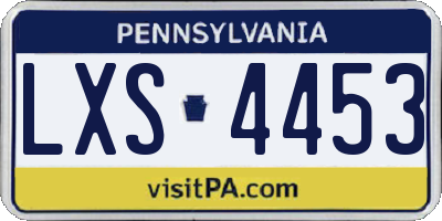 PA license plate LXS4453