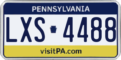 PA license plate LXS4488