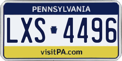 PA license plate LXS4496