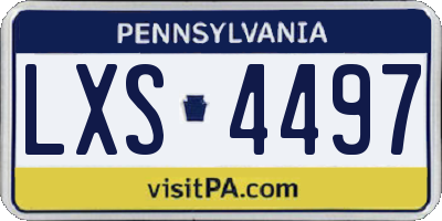 PA license plate LXS4497