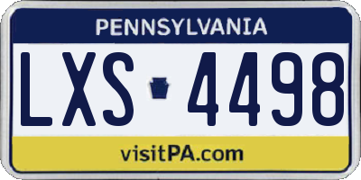 PA license plate LXS4498