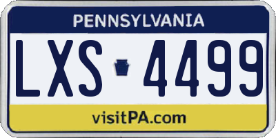 PA license plate LXS4499