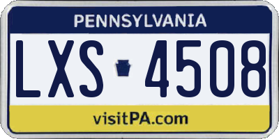 PA license plate LXS4508