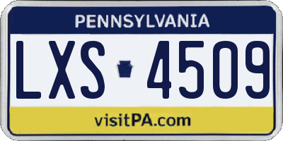 PA license plate LXS4509