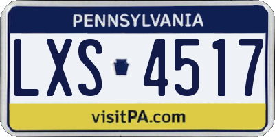 PA license plate LXS4517