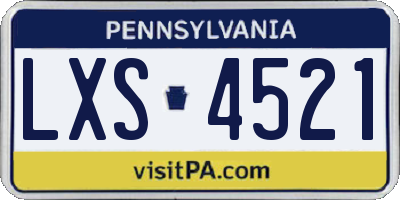 PA license plate LXS4521